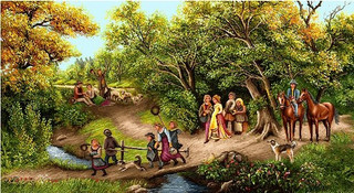 نخ و نقشه تابلو فرش طرح منظره (کد A16-800) طبیعت