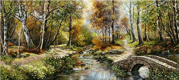 نخ و نقشه تابلو فرش طرح منظره   (کد A22-888) طبیعت