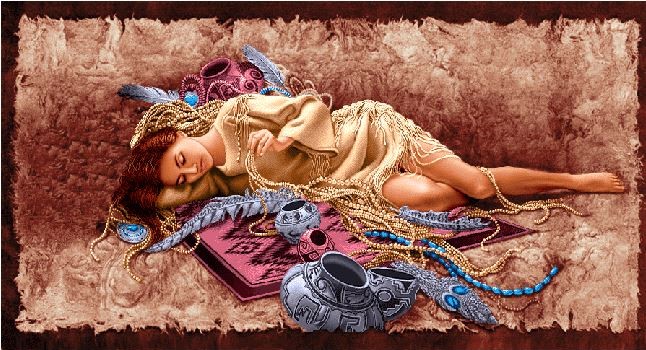 نخ و نقشه تابلو فرش طرح دختر جواهر فروش (کدA160)