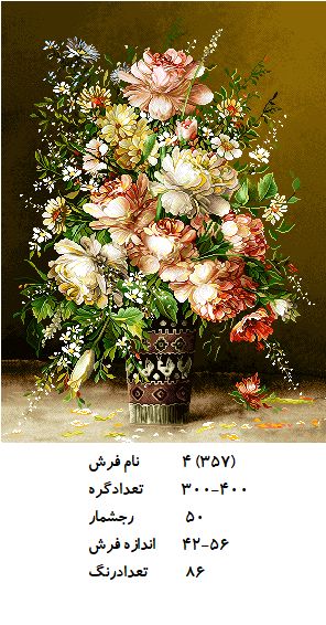 نخ و نقشه تابلو فرش طرح  گل (کد H4-357 )