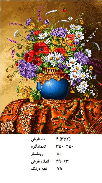 نخ و نقشه تابلو فرش طرح  گل (کد H4-352 )