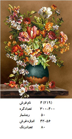 نخ و نقشه تابلو فرش طرح  گل (کد H4-219 )