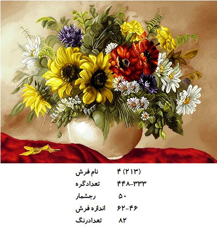 نخ و نقشه تابلو فرش طرح  گل (کد H4-213 )