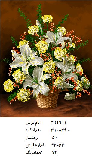 نخ و نقشه تابلو فرش طرح  گل (کد H4-190 )