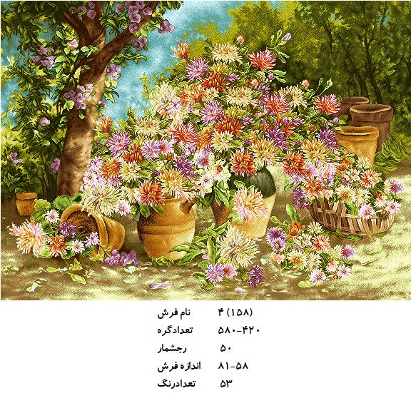نخ و نقشه تابلو فرش طرح  گل (کد H4-158 )