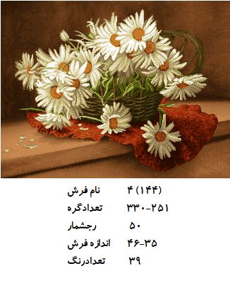نخ و نقشه تابلو فرش طرح  گل (کد H4-144 )