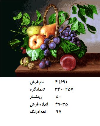 نخ و نقشه تابلو فرش طرح  گل (کد H4-69 )