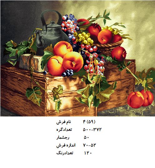 نخ و نقشه تابلو فرش طرح  گل (کد H4-59 )