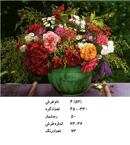 نخ و نقشه تابلو فرش طرح  گل (کد H4-53 )
