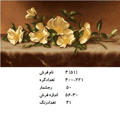 نخ و نقشه تابلو فرش طرح  گل (کد H4-51 )
