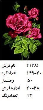 نخ و نقشه تابلو فرش طرح  گل (کد H4-28 )