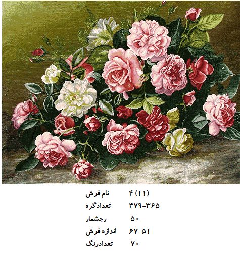 نخ و نقشه تابلو فرش طرح  گل (کد H4-11 )