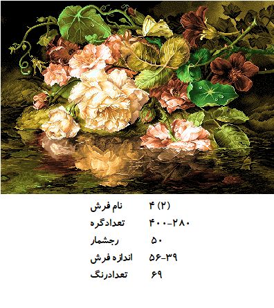 نخ و نقشه تابلو فرش طرح  گل (کد H4-2 )