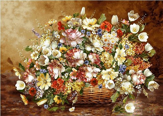 نخ و نقشه تابلو فرش طرح    (کد A23-866) گل و گلدان