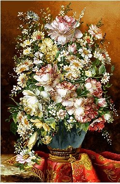 نخ و نقشه تابلو فرش طرح    (کد A23-811) گل و گلدان