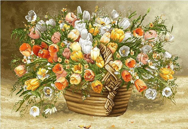 نخ و نقشه تابلو فرش طرح    (کد A23-722) گل و گلدان