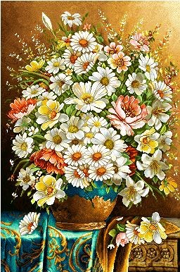 نخ و نقشه تابلو فرش طرح    (کد A23-599) گل و گلدان