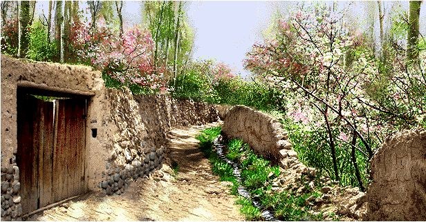 نخ و نقشه تابلو فرش طرح منظره (کد H6-312) طبیعت