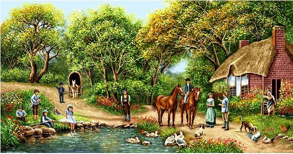 نخ و نقشه تابلو فرش طرح منظره (کد H6-319) طبیعت