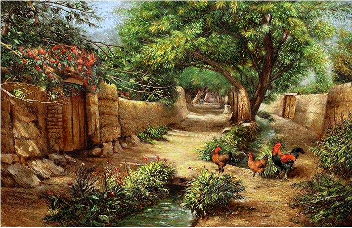 نخ و نقشه تابلو فرش طرح منظره (کد H6-351) طبیعت