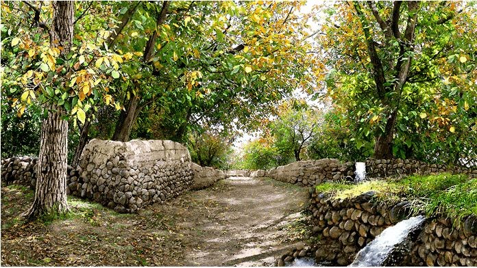 نخ و نقشه تابلو فرش طرح منظره (کد H6-394) طبیعت