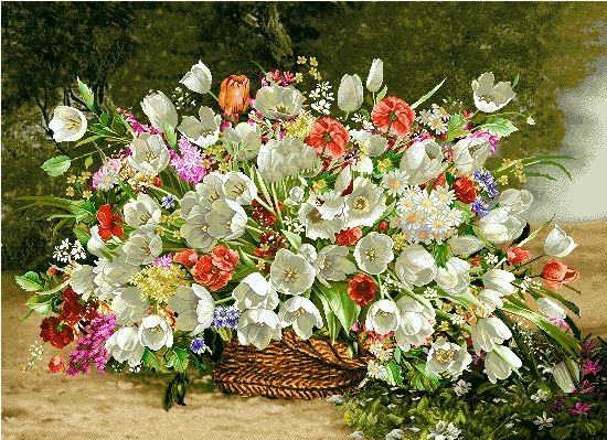 نخ و نقشه تابلو فرش طرح    (کد A15-833) گل وگلدان