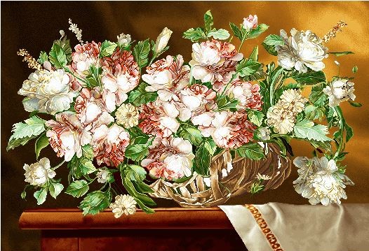نخ و نقشه تابلو فرش طرح    (کد A16-822) گل وگلدان