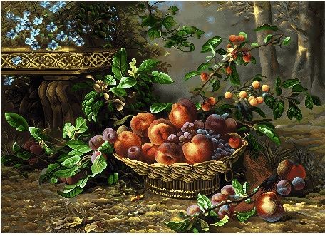 نخ و نقشه تابلو فرش طرح    (کد A17-111) گل وگلدان